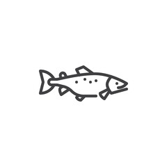 Salmon fish line icon