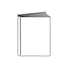 Book Template. Vector illustration. Copy space. Linear, vector, realistic, outline illustration.