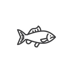 Carp fish line icon