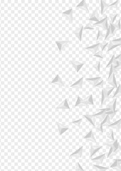Fototapeta premium Hoar Polygon Background Transparent Vector. Element Gradient Texture. Greyscale Trendy Card. Triangle Geometry. Silver Triangular Design.