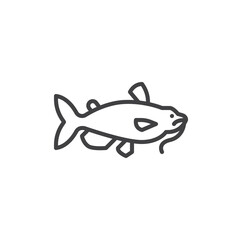 Catfish line icon
