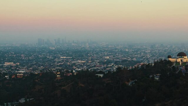 Los Angeles mountain top view