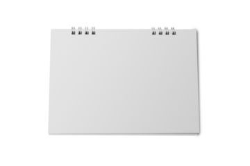 Blank desktop spiral calendar mockup cutout, Png file.