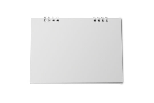 Blank desktop spiral calendar mockup cutout, Png file.