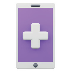 Fototapeta premium Mobile medical help 3D rendering isometric icon.