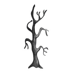 Obraz premium Halloween Haunted Tree, Spooky Tree, Halloween decoration watercolor