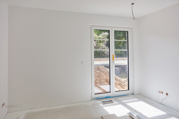 White room after painting in a new house