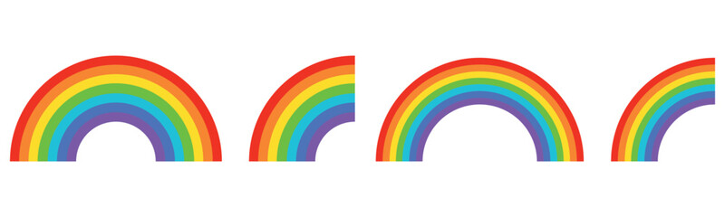 Rainbow icon. Colorful rainbow set. Simple rainbow in flat style vector