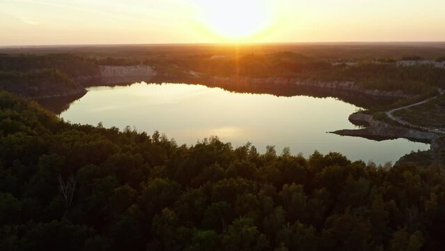 Landscape nature view forest career rock stone sunset sun