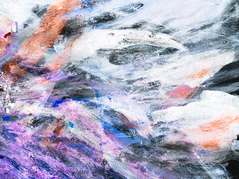 Abstract artwork, blue and pink creative hand painted background, brush texture, acrylic painting. © Artlu