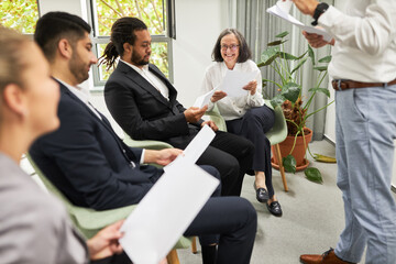 Young trainees in the selection seminar in the assessment center