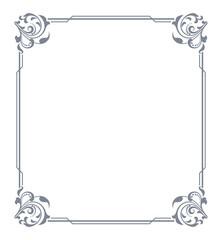 Decorative frame Elegant vector element for design in Eastern style, place for text. Floral gray and white border. Lace illustration for invitations and greeting cards