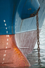 Bow of large industrial cargo ship