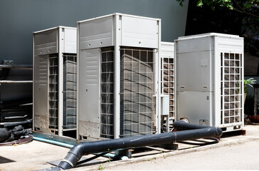 Large compressors air conditioners of office building