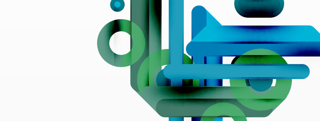 Lines geometric background. Stripes and rings composition business template for wallpaper, banner, background or landing