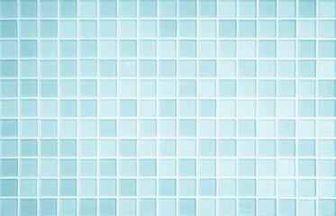 Blue light ceramic wall and floor tiles mosaic background in bathroom and kitchen. Design pattern...