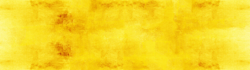 Abstract yellow watercolor painted spotted paper texture background banner panorama
