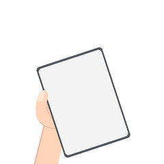 Hand Holding Tablet Portrait Using Left Handed  