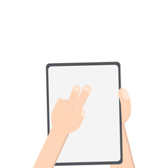Hand Holding Tablet Portrait Using Lefthanded Double Tap 