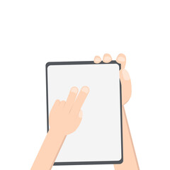 Hand Holding Tablet Portrait Using Lefthanded Double Tap 