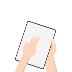 Hand Holding Tablet Portrait Using Lefthanded Double Tap 