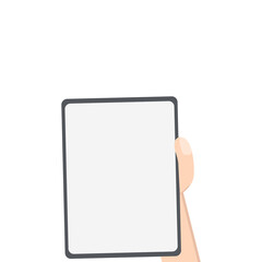 Hand Holding Tablet Portrait Using Right Handed  