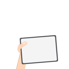 Hand Holding Tablet Landscape Using Left Handed  