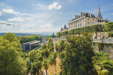 Cityscape in a sunny day of Pau, France