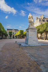 Street view of historical buildings in the old city of Pau, France