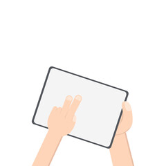 Hand Holding Tablet Landscape Using Lefthanded Double Tap 