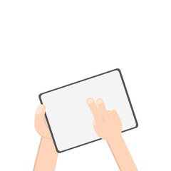 Hand Holding Tablet Landscape Using Right Handed Double Tap 