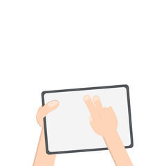 Hand Holding Tablet Landscape Using Right Handed Double Tap 