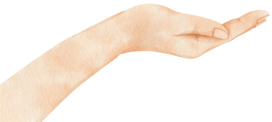 Hand pose watercolor illustration