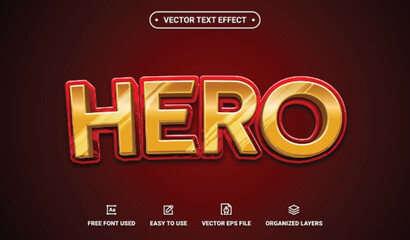 Hero Editable Vector Text Effect.