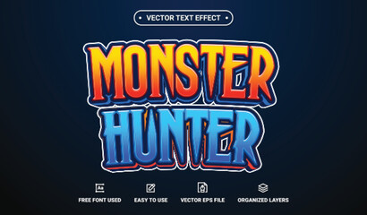 Monster Hunter Editable Vector Text Effect.