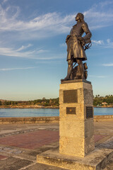 Explorer Pierre Lemoyne d'Iberville statue set on the Malecon in Havanna, Cuba