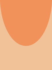 Minimalist circle painting with orange bright color for wallpaper home decor art print