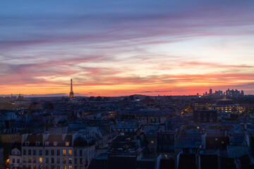 Naklejka premium Parigi sunset tour Eiffel