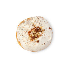 Milk cream almonds donut cutout, Png file.