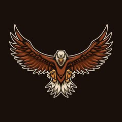 Eagle Mascot Cartoon Logo Illustration