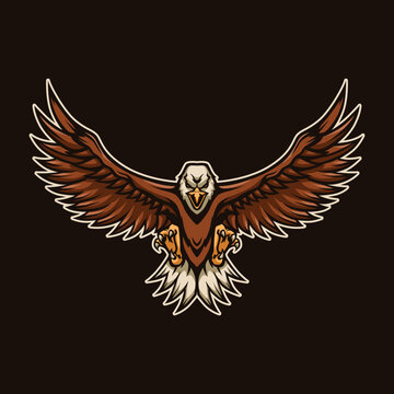 Eagle Mascot Cartoon Logo Illustration