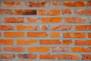 Old red brick wall close up texture 