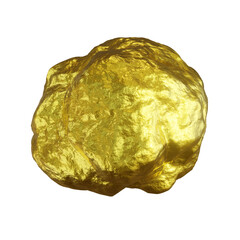 Gold nugget isolated.