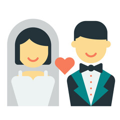 Fototapeta premium Wedding icon isolated on transparent background
