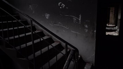 The apartment of the inhabitants after the evacuation during the bombing of a peaceful city. Left belongings of residents. Bombed apartments. Fire in the house. Traces of hits from. Mariupol. Ukraine.