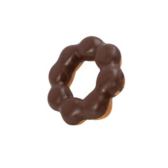 Chocolate donut cutout, Png file.