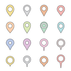 Map pin icon set