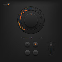 Sound control modern button on black background - 522713703