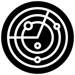 Radar icon, location map and navigation vector