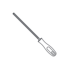 Circular File Construction Tools Equipment Device Icon Set Collection Black Line